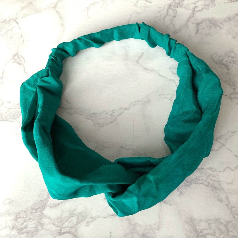 Handmade New Silk Headband in Jade Emerald Green